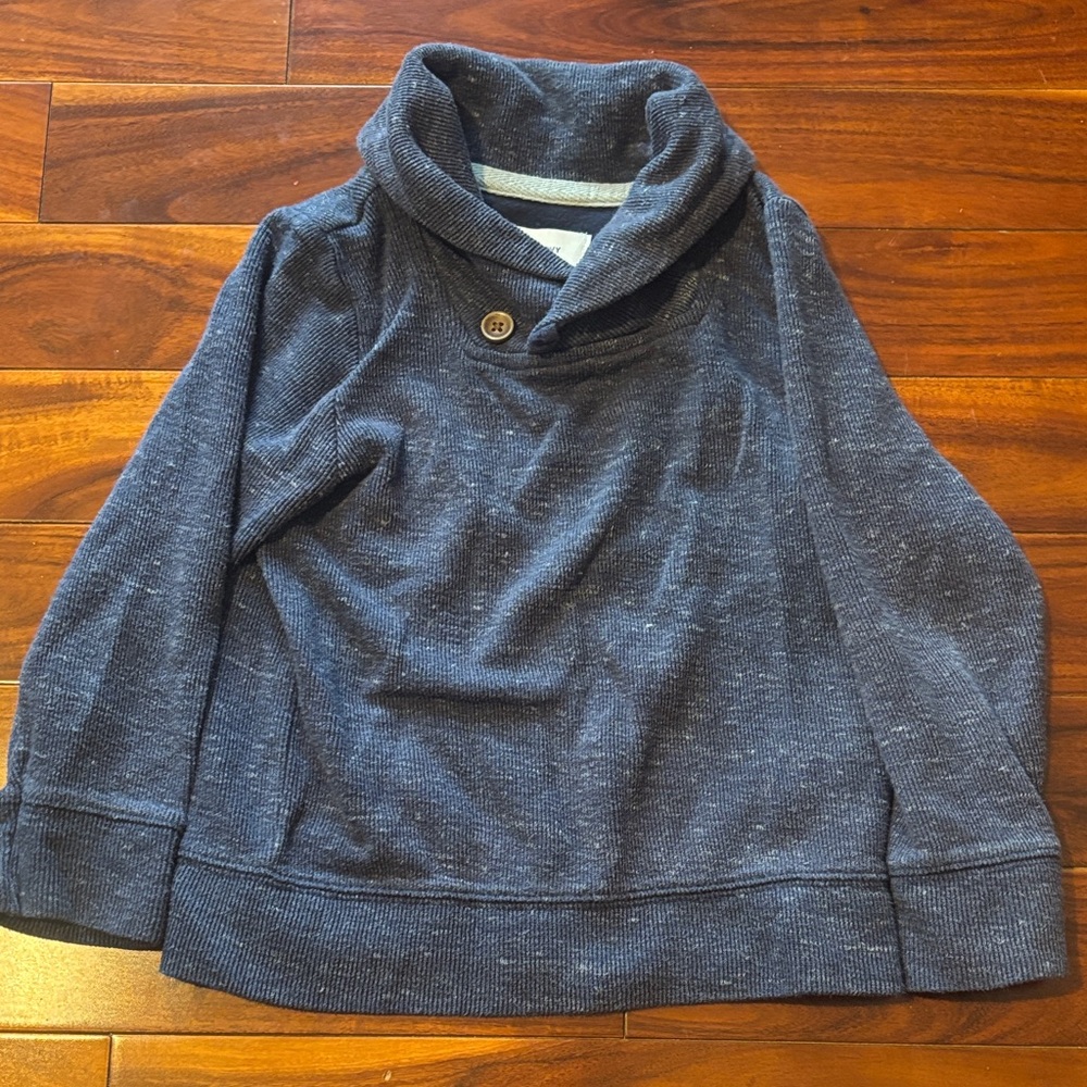 Little Boys Cozy Shawl Collar Pullover Sweater - Heather Navy